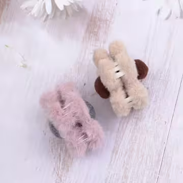 小花朵絨毛×鯊魚夾×共二色