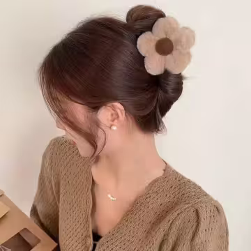 小花朵絨毛×鯊魚夾×共二色