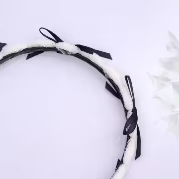 蝴蝶結蕾絲帶×髮箍×共二色