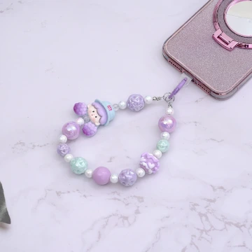 皺皺球撞色糖果×手機腕帶掛繩×粉紅.avif