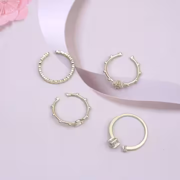 十字愛心組合×四套件戒指組×金色