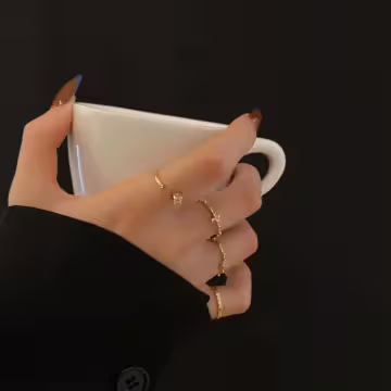 十字愛心組合×四套件戒指組×金色