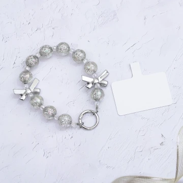 輕奢水晶球蝴蝶結×手機腕帶掛繩×銀色.avif