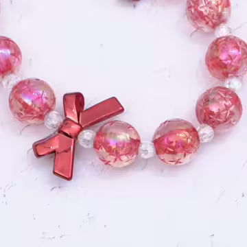 輕奢水晶球蝴蝶結×手機腕帶掛繩×紅色