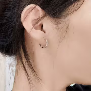 925銀針×鍊條鎖扣×耳扣