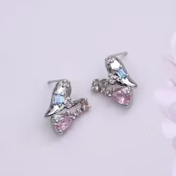 愛心小彩鑽×耳環