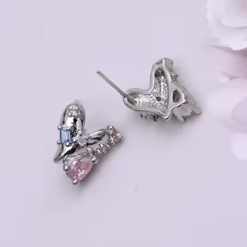 愛心小彩鑽×耳環