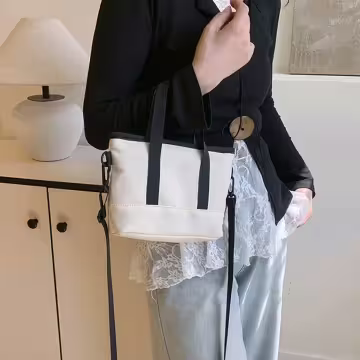 休閒托特小包×斜背袋×白色