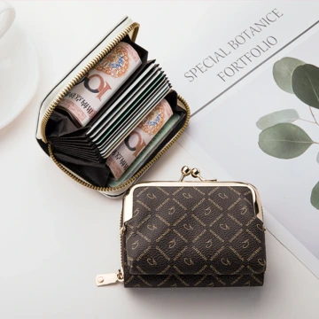 印花零錢口金包×雙層可拆×風琴卡夾×棕咖.avif