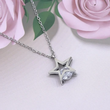 316鋼飾×靈動五芒星×鎖骨項鍊×銀色.avif
