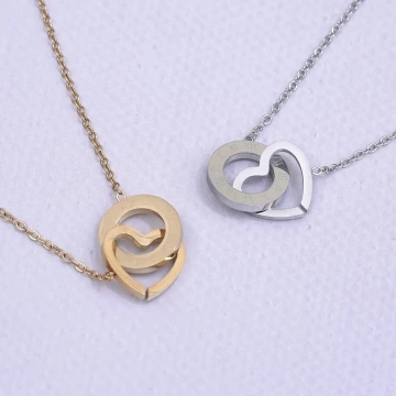 316鋼飾×愛心圓環×鎖骨項鍊×金色.avif