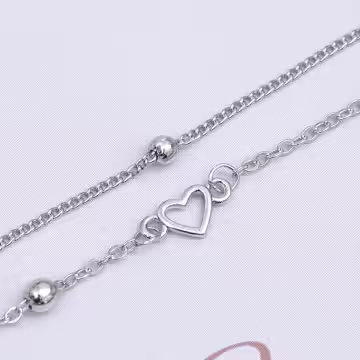 925銀飾×甜美雙層鏤空愛心×手鍊