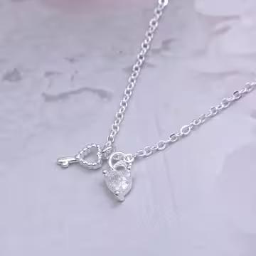 925銀飾×心鎖鑰匙×鎖骨項鍊