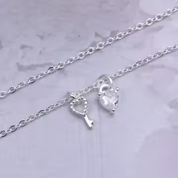 925銀飾×心鎖鑰匙×鎖骨項鍊