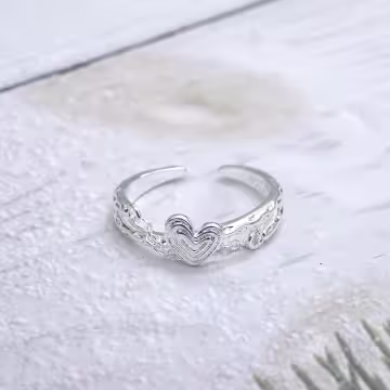 925銀飾×愛心蝴蝶酥鍊條×開口戒指