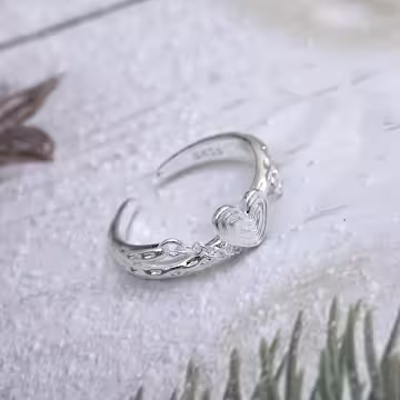 925銀飾×愛心蝴蝶酥鍊條×開口戒指