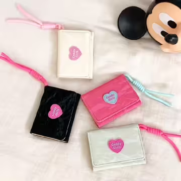 糖果甜心皺面皮革×三折短皮夾×淺綠