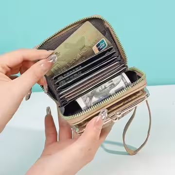 復古花園壓紋口金包×雙層可拆×風琴卡夾×黑色