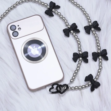 銀珠黑蝴蝶結×手機斜背雙勾掛繩.avif