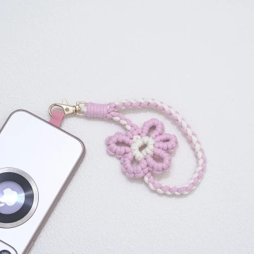 針織小花兒×手機腕帶掛繩×粉紅.avif