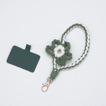 針織小花兒×手機腕帶掛繩×深綠.avif