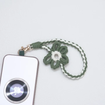 針織小花兒×手機腕帶掛繩×深綠.avif