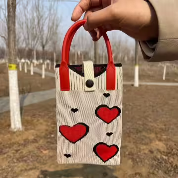 小小紅心×針織×斜背包