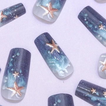 海藍海星印花亮面×穿戴式手指甲片×二十四入.avif