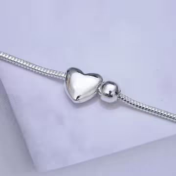 925銀飾×愛心小銀珠×手鍊