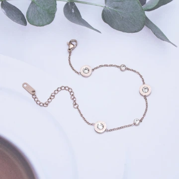 316鋼飾×羅馬數字圓鑽 ×手鍊×玫瑰金.avif