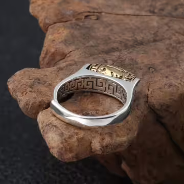 中式×可轉動×六字真言×文字戒×開口戒指×中性戒