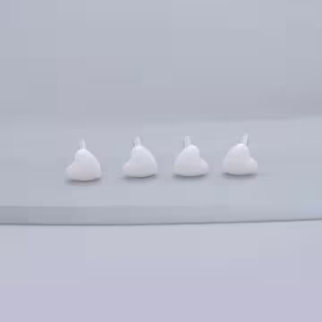 小愛心×陶瓷×養耳棒×二套件耳環組×白色