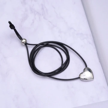 極簡愛心×蠟繩×可調節長項鍊×共二色.avif