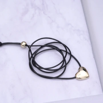 極簡愛心×蠟繩×可調節長項鍊×共二色.avif