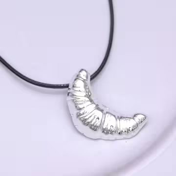 可頌牛角麵包×蠟繩×可調節長項鍊×共二色