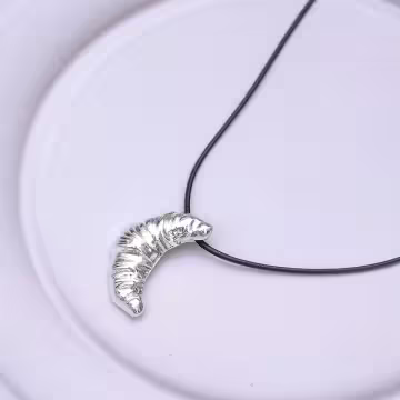 可頌牛角麵包×蠟繩×可調節長項鍊×共二色