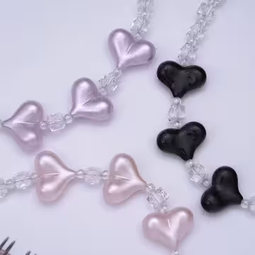 三心相連×手機腕帶掛繩×粉紅