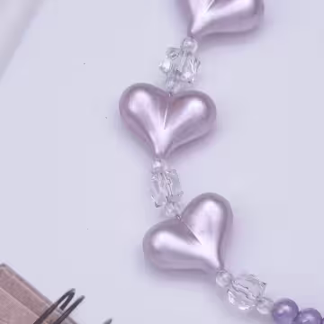 三心相連×手機腕帶掛繩×紫色