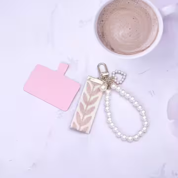 小清新愛心織帶×手機掌上掛繩×粉紅