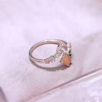 粉紅愛心花園×開口戒指