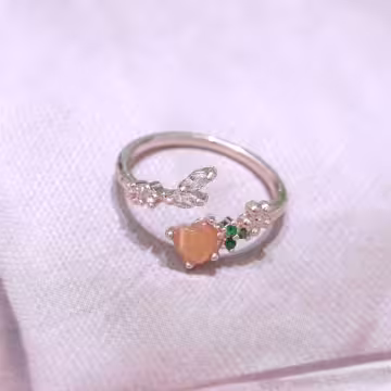 粉紅愛心花園×開口戒指