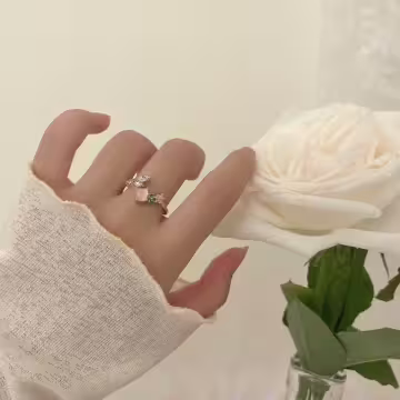 粉紅愛心花園×開口戒指