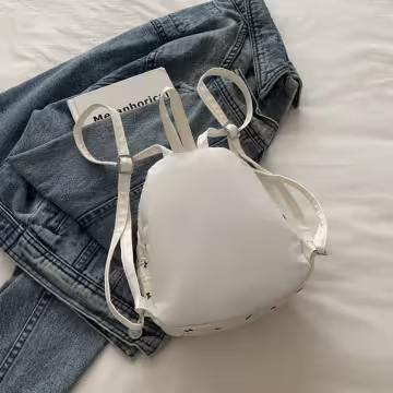 甜心蝴蝶結抓皺感×後背包×白色