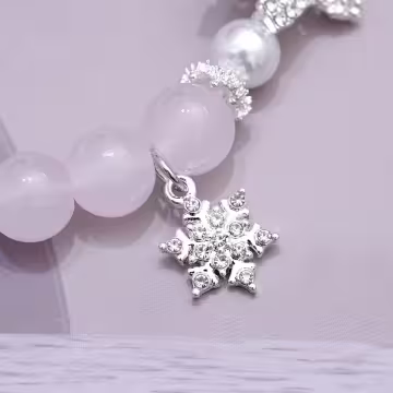粉紅雪花之星×固定式串珠手鍊