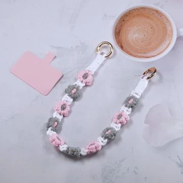 小花朵編織×手機腕帶掛繩×白黃.avif