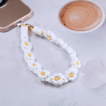 小花朵編織×手機腕帶掛繩×白黃.avif
