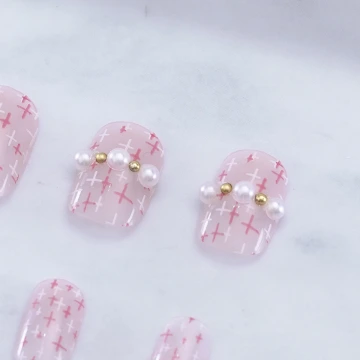 朱槿磚紅璀金亮面×穿戴式手指甲片×二十四入 .avif