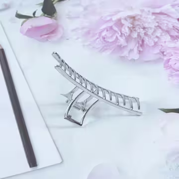 銀色極簡一字×鯊魚夾