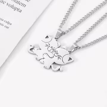 316鋼飾×貓咪抱抱×閨蜜情侶項鍊組