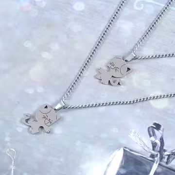 316鋼飾×貓咪抱抱×閨蜜情侶項鍊組